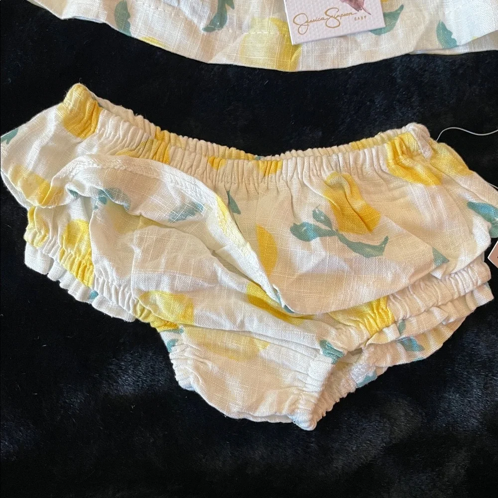 Jessica Simpson Baby Lemons Set Sz 3/6M Summer Outfit NEW